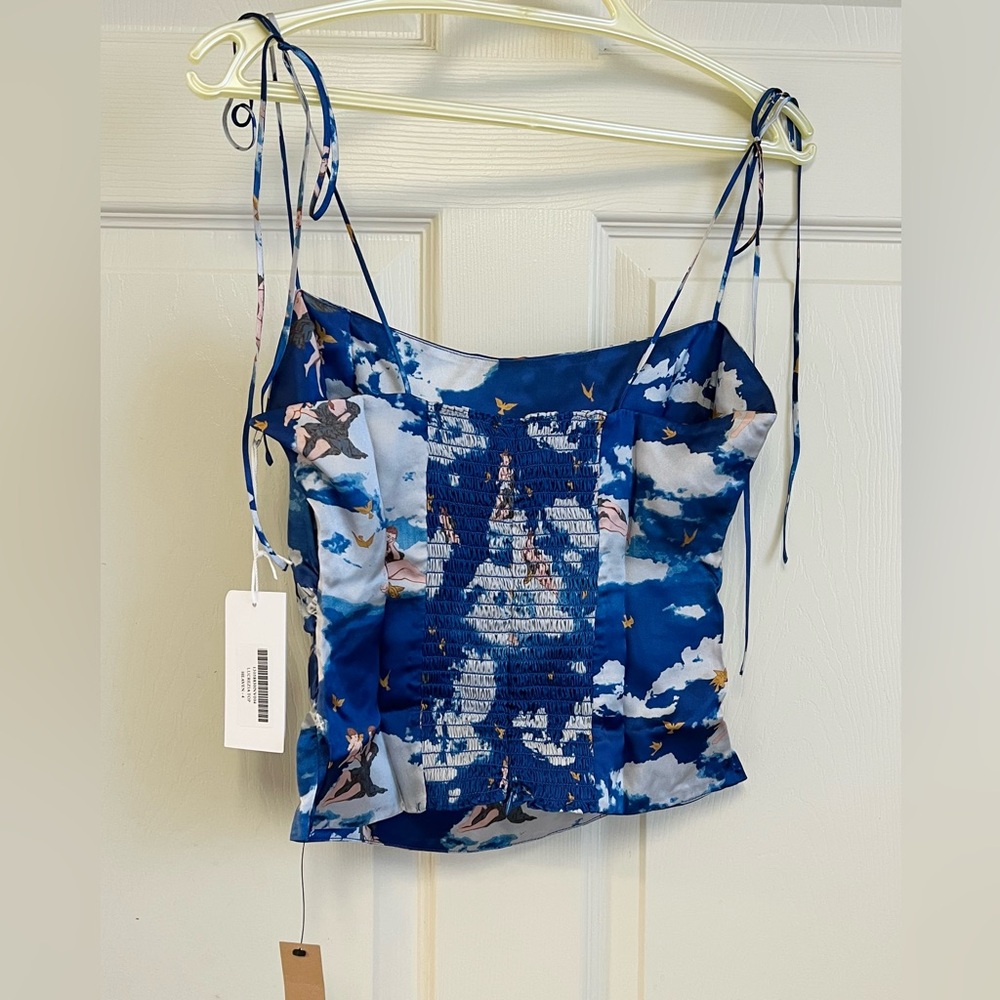 NWT- Reformation Rare Lucrezia Silk Top in Heaven - Picture 8 of 9